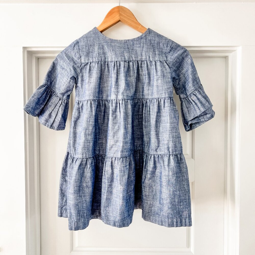 Girls Chambray Shimmer Dress Size 6